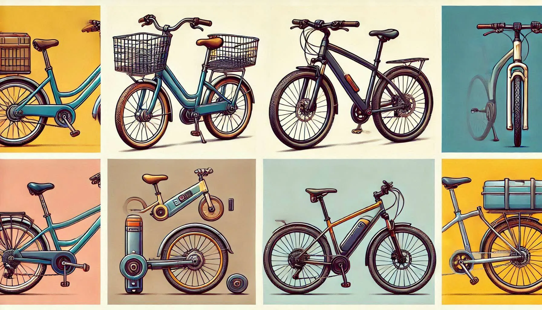 Collage of bicycles
